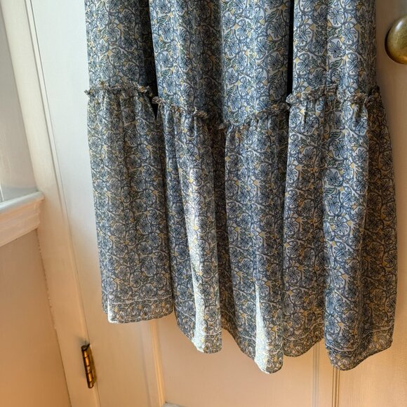 Max Studio Women's Long Sleeve Smocked Waist Button Top Maxi Dress - Picture 7 of 8